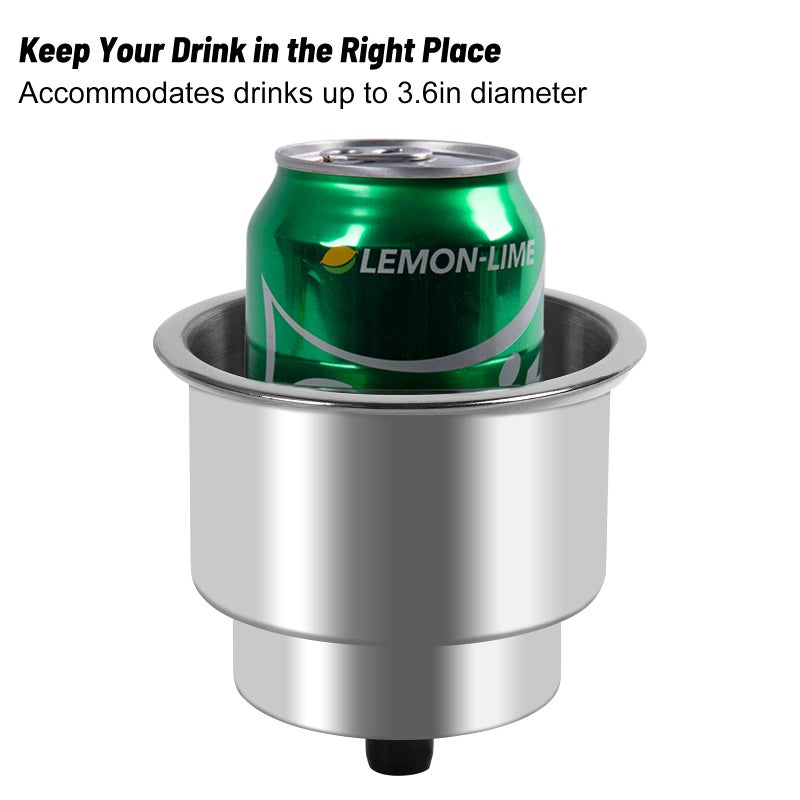 Goture Stainless Steel Cup Drink Holder with Drain Marine Boat RV Camper Rod - Image 4